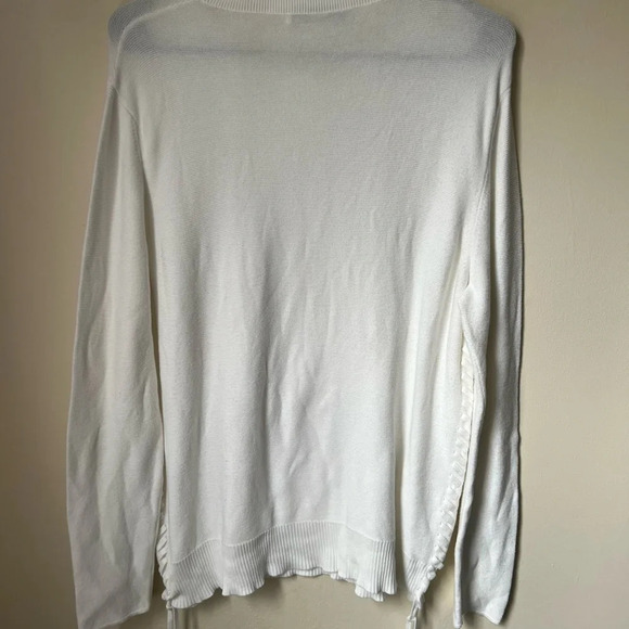 Kokun Lace Up Sides Cotton Sweater, size XL - Picture 6 of 7